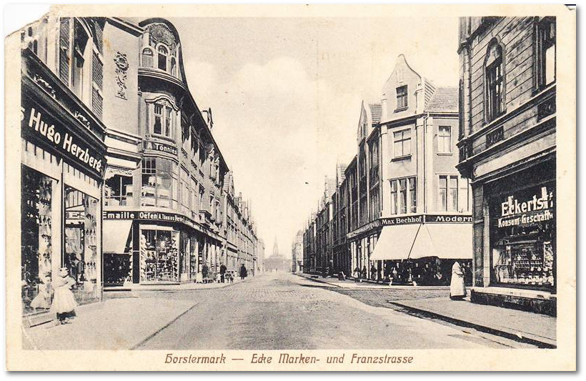 Franzstrae, Ecke Markenstrasse in Horst-Emscher, um 1915